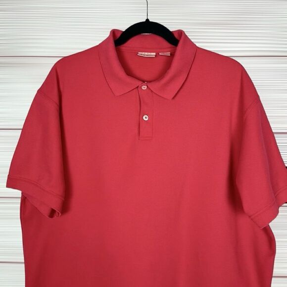 L.L. Bean Main Vintage Polo Shirt Tee Red Cotton Short Sleeve Men’s L - Picture 6 of 9